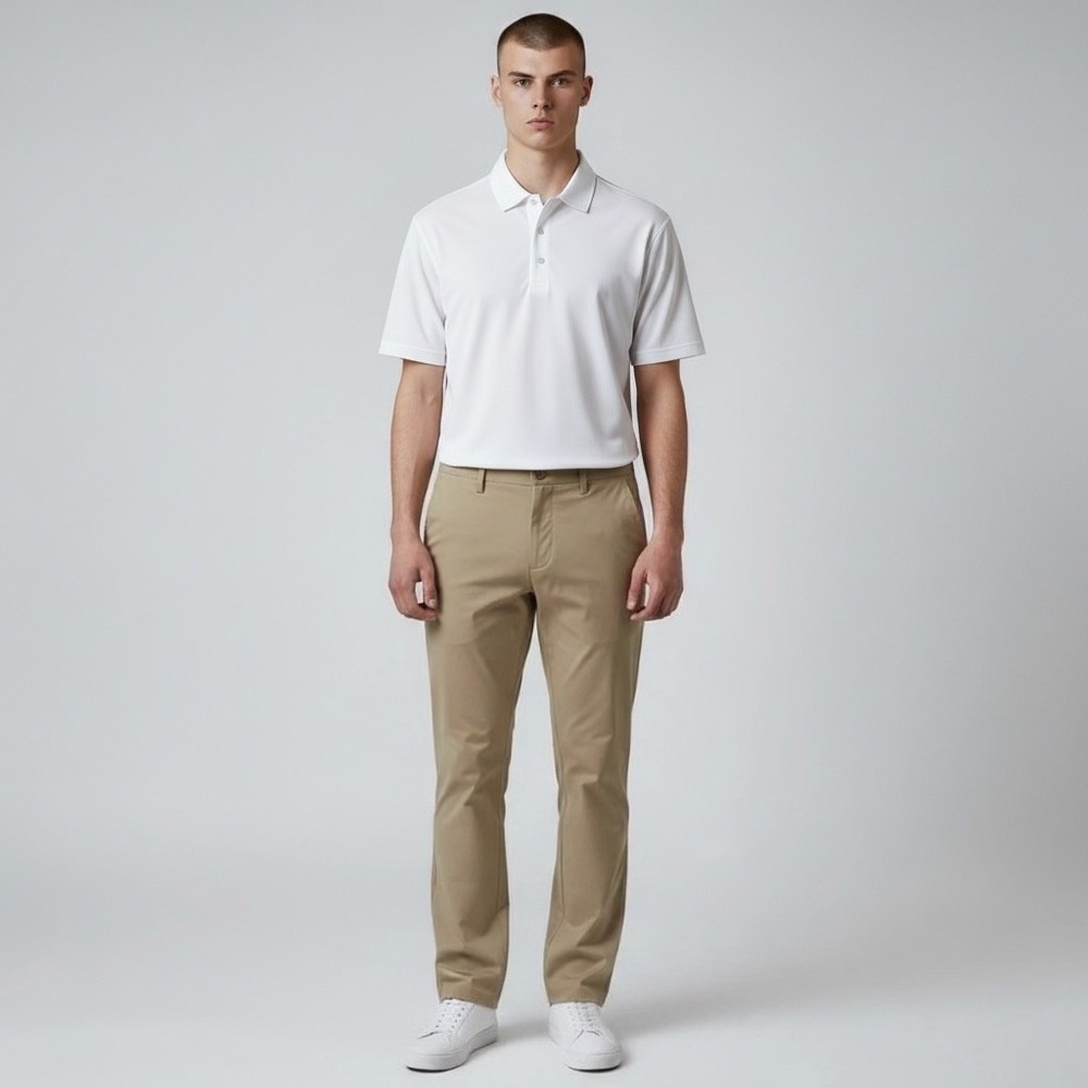 RHONE Men's Khaki Chinos in Beige